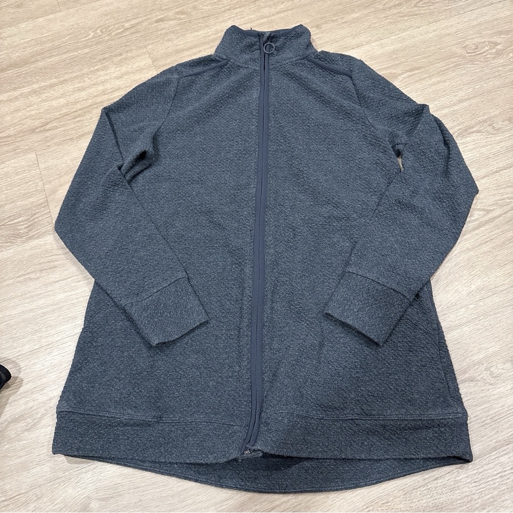 Avia Dark Charcoal Gray Full-Zip Fleece Jacket